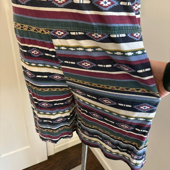 Vintage S. Roberts 80s Southwestern Flowy Boho Romper Button Back  size Medium - Picture 3 of 13